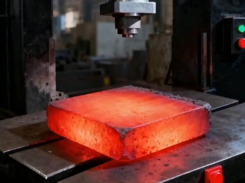 Heat-treated 4140 steel bar showing distortion