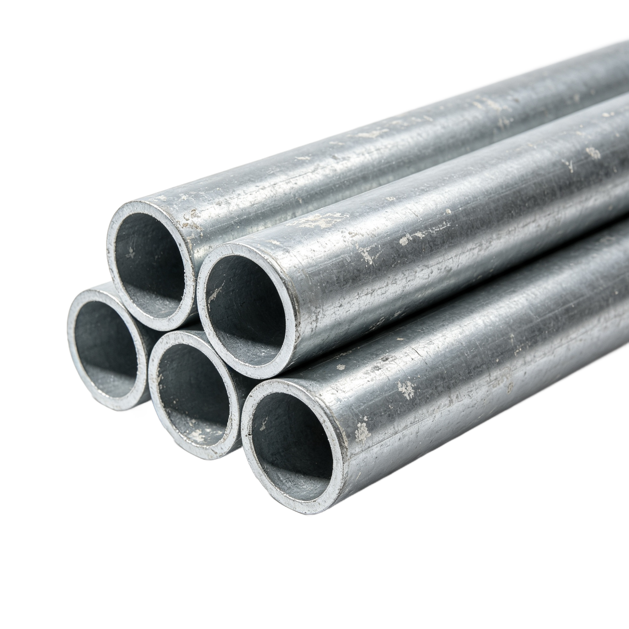 Galvanized steel pipes processed through automatic straightening machine